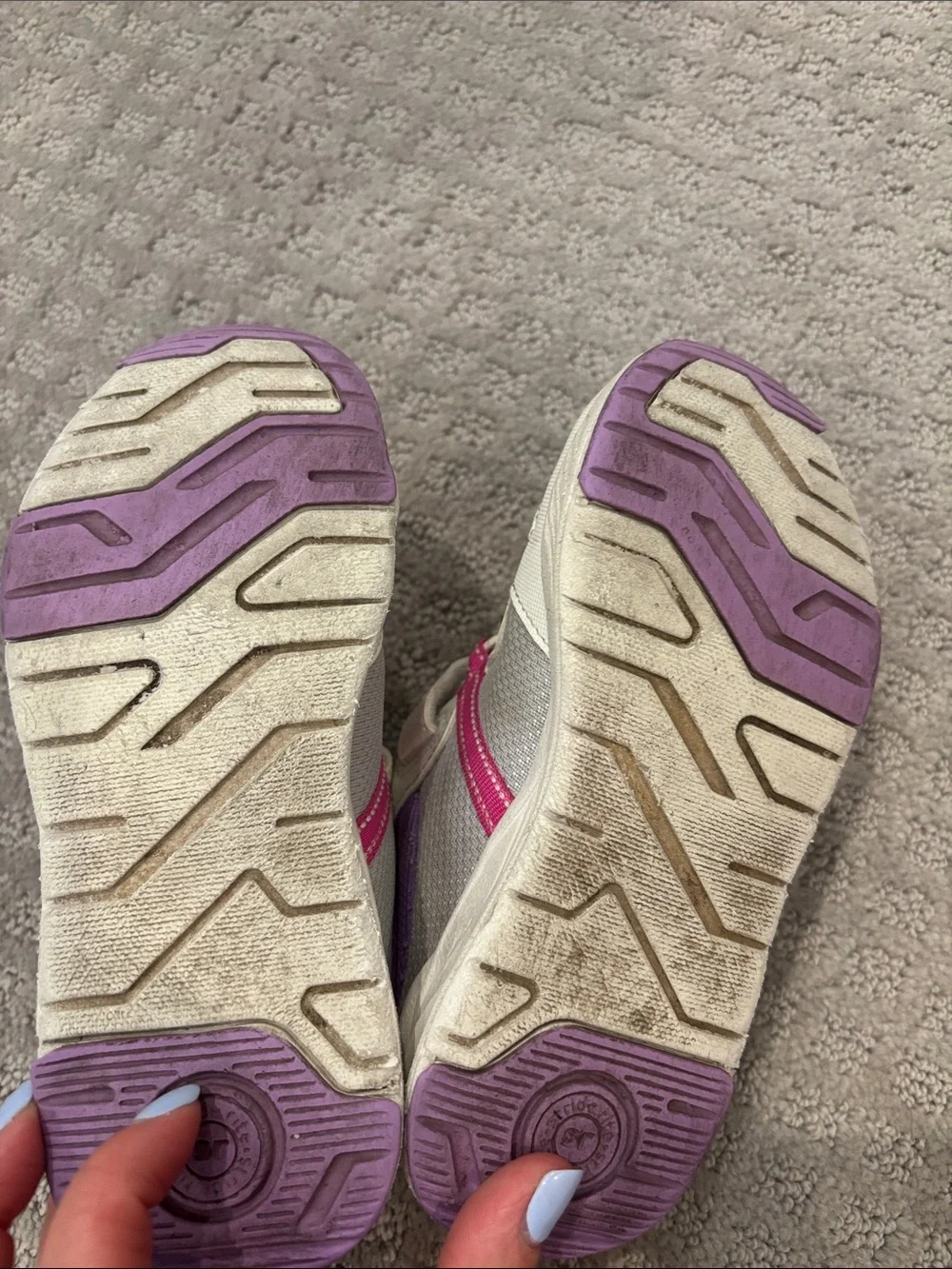 Kids White and Pink Stride Rite “Made to Play” Sneakers